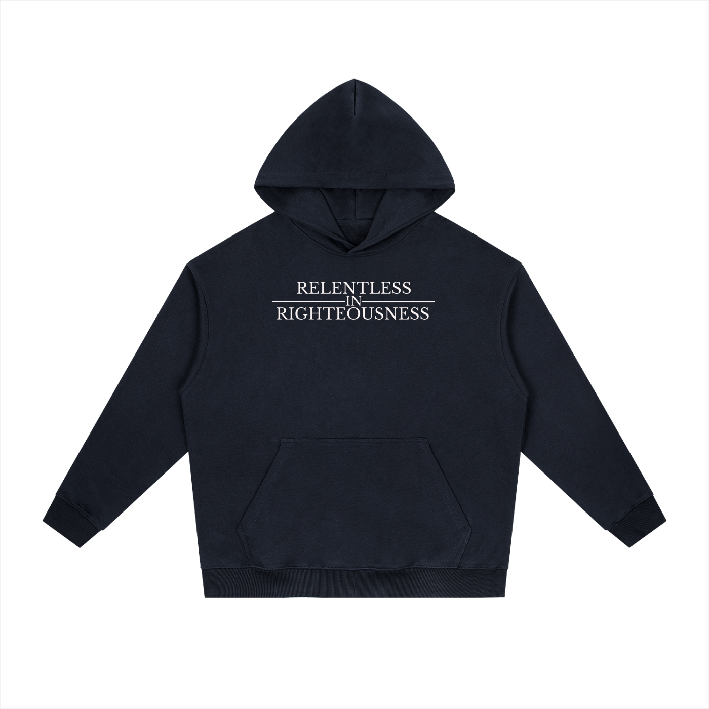 RELENTLESS IN RIGHTEOUSNESS COTTON HOODIE (DARK)
