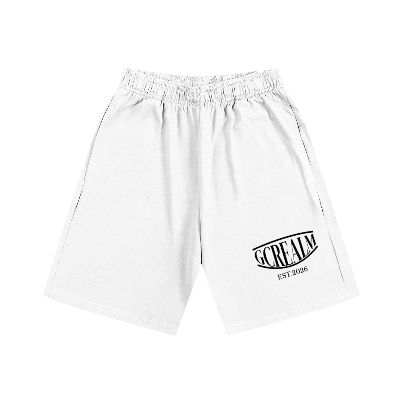 GCREALM WHITE COTTON SHORTS