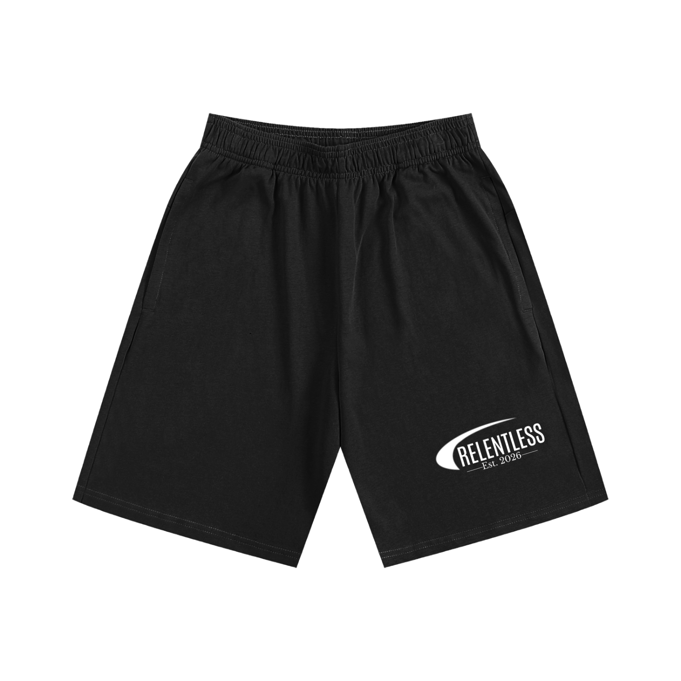 RELENTLESS BLACK COTTON SHORTS