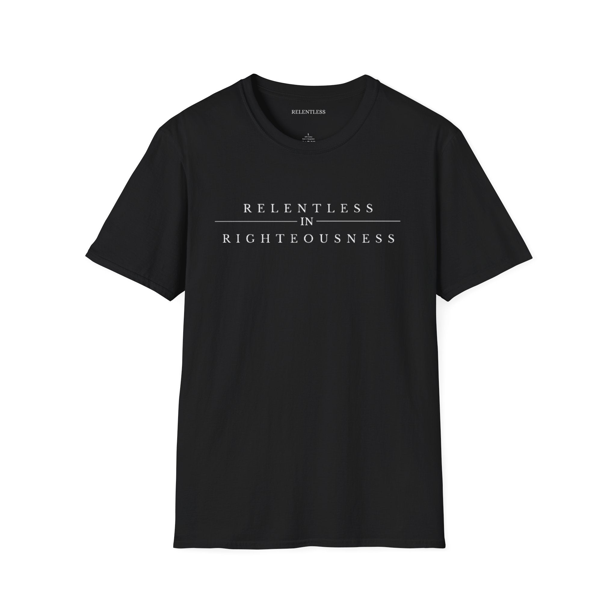 RELENTLESS IN RIGHTEOUSNESS COTTON T-SHIRT (DARK)