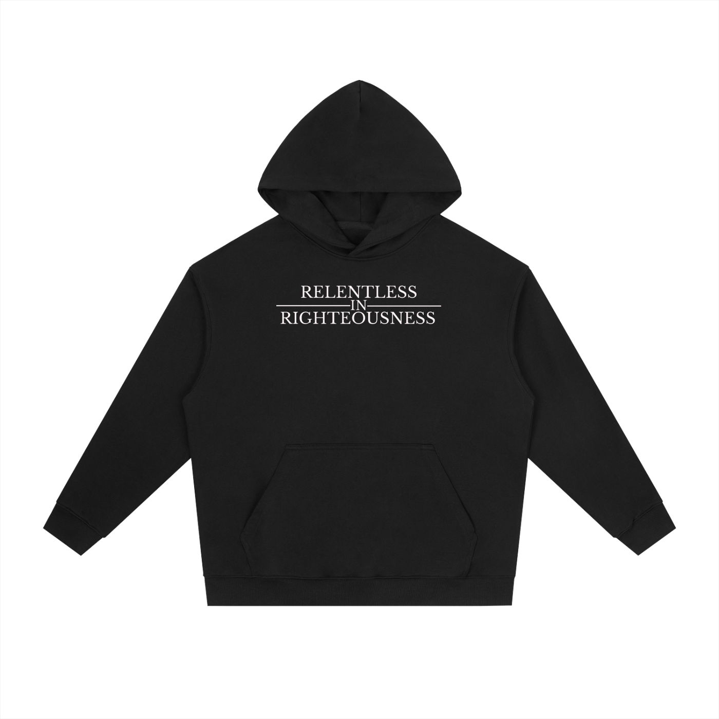 RELENTLESS IN RIGHTEOUSNESS COTTON HOODIE (DARK)