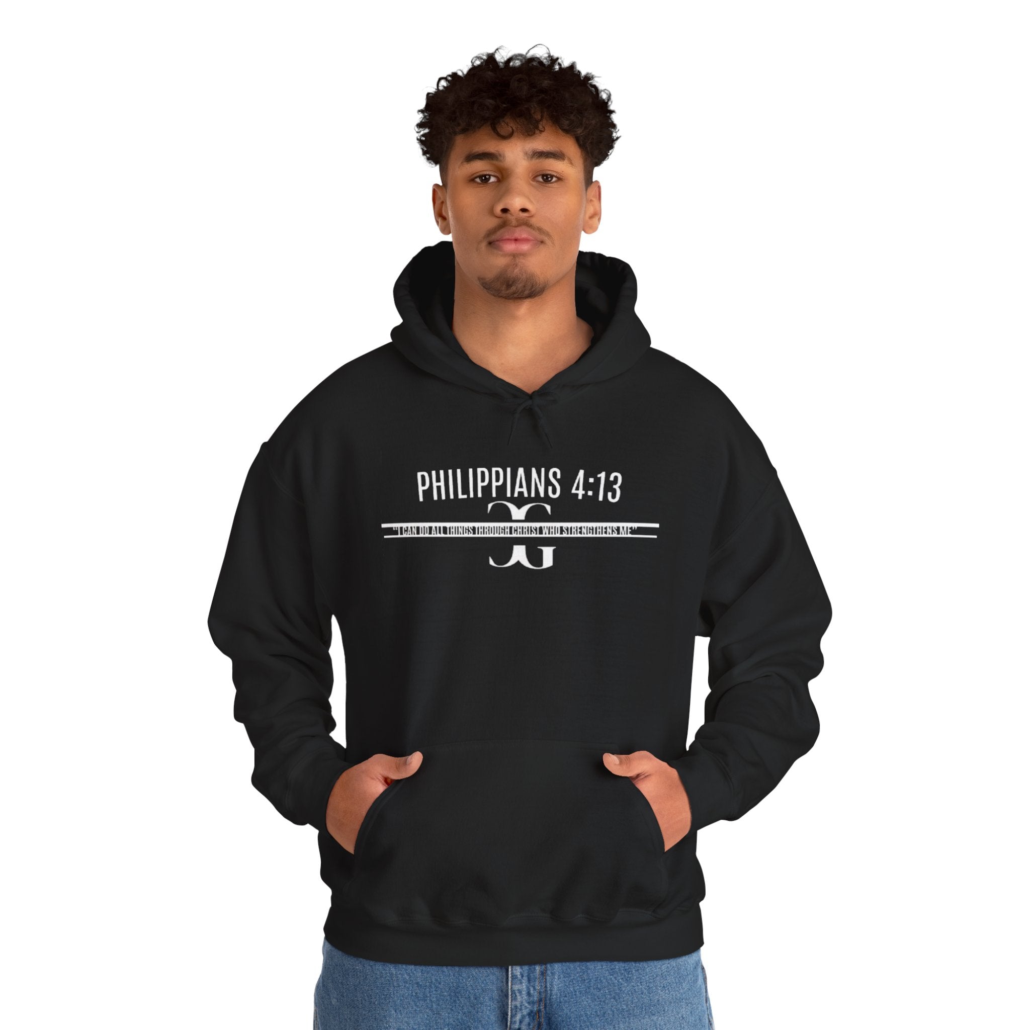 PHILIPPIANS 4:13 COTTON HOODIE (DARK)