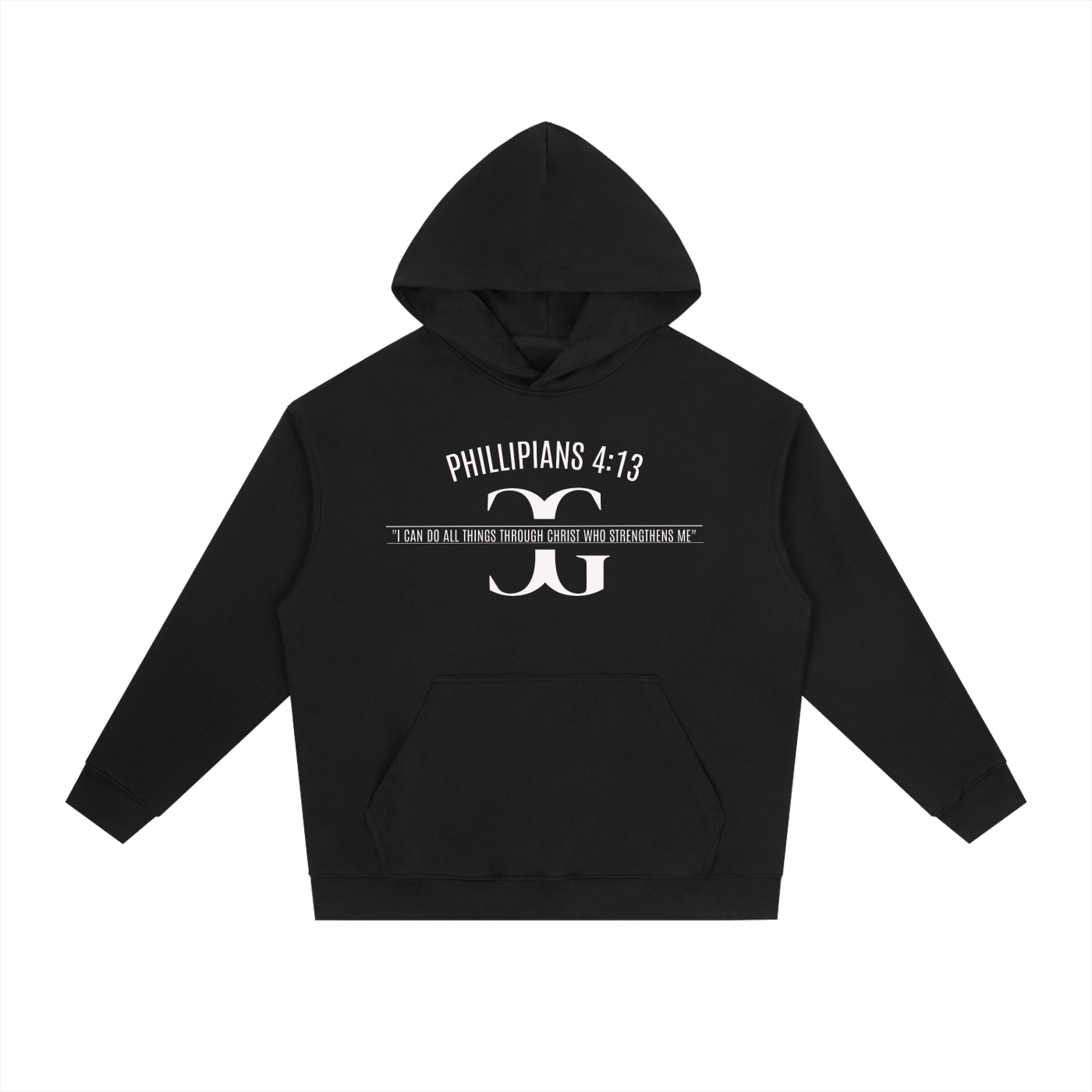 PHILIPPIANS 4:13 COTTON HOODIE (DARK)