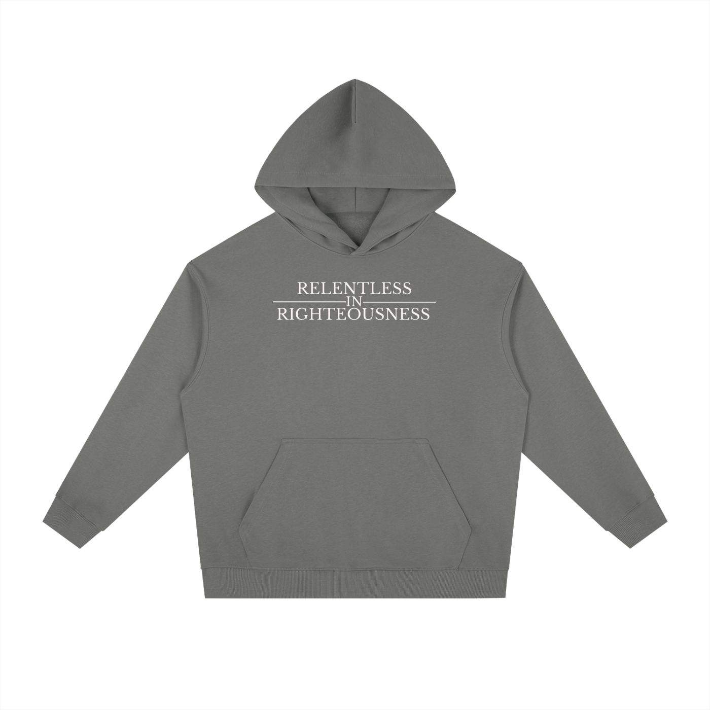 RELENTLESS IN RIGHTEOUSNESS COTTON HOODIE (DARK)