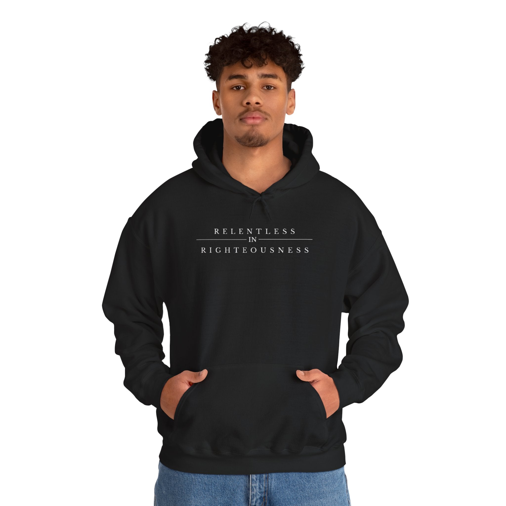 RELENTLESS IN RIGHTEOUSNESS COTTON HOODIE (DARK)