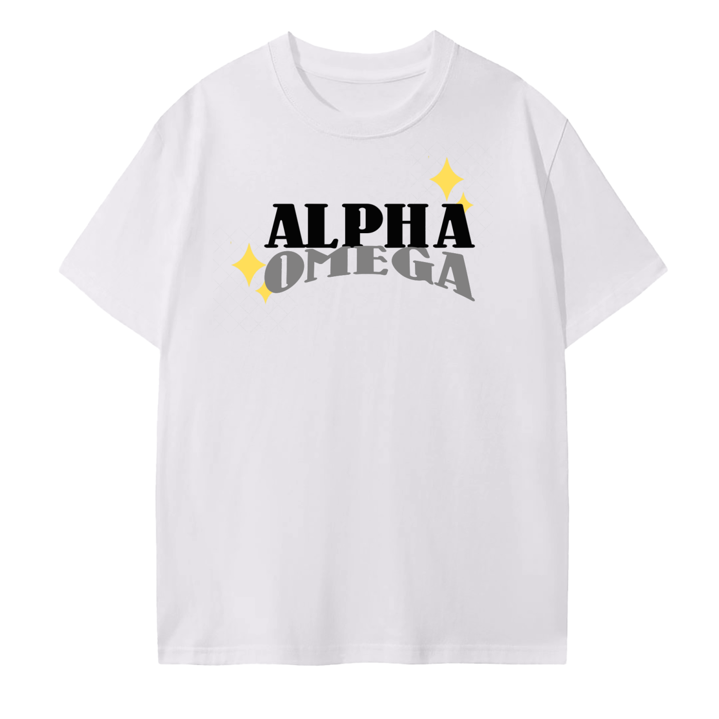 ALPHA OMEGA WHITE COTTON T-SHIRT