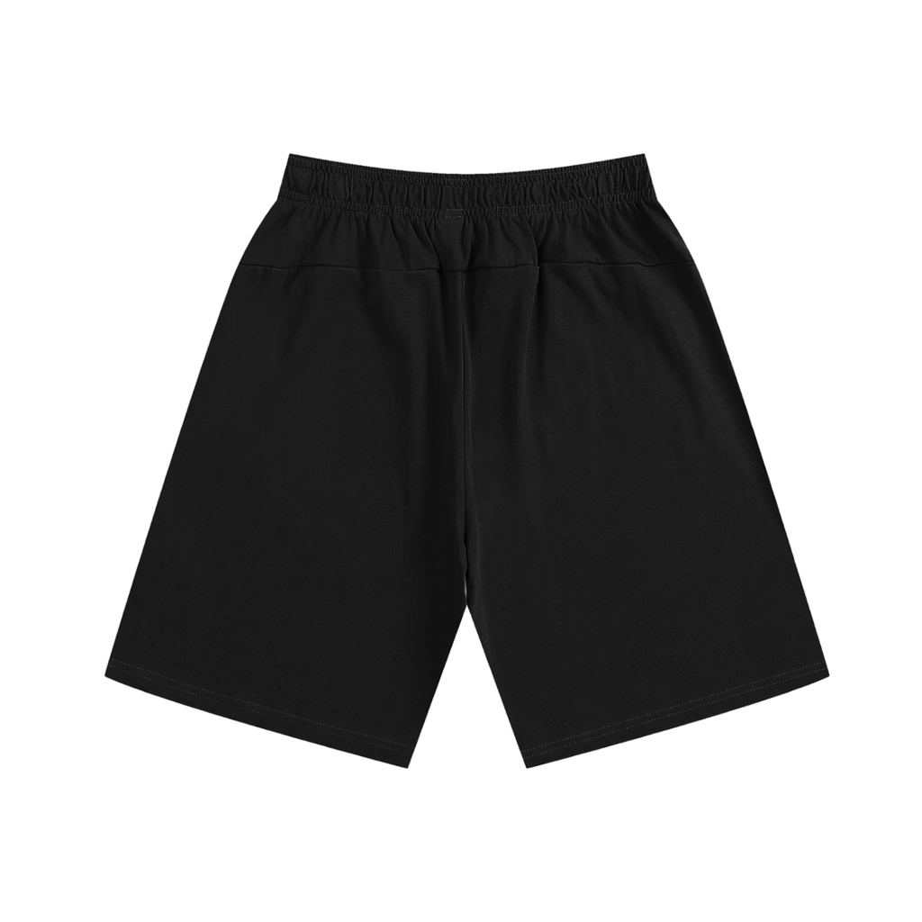 ALPHA OMEGA BLACK COTTON SHORTS