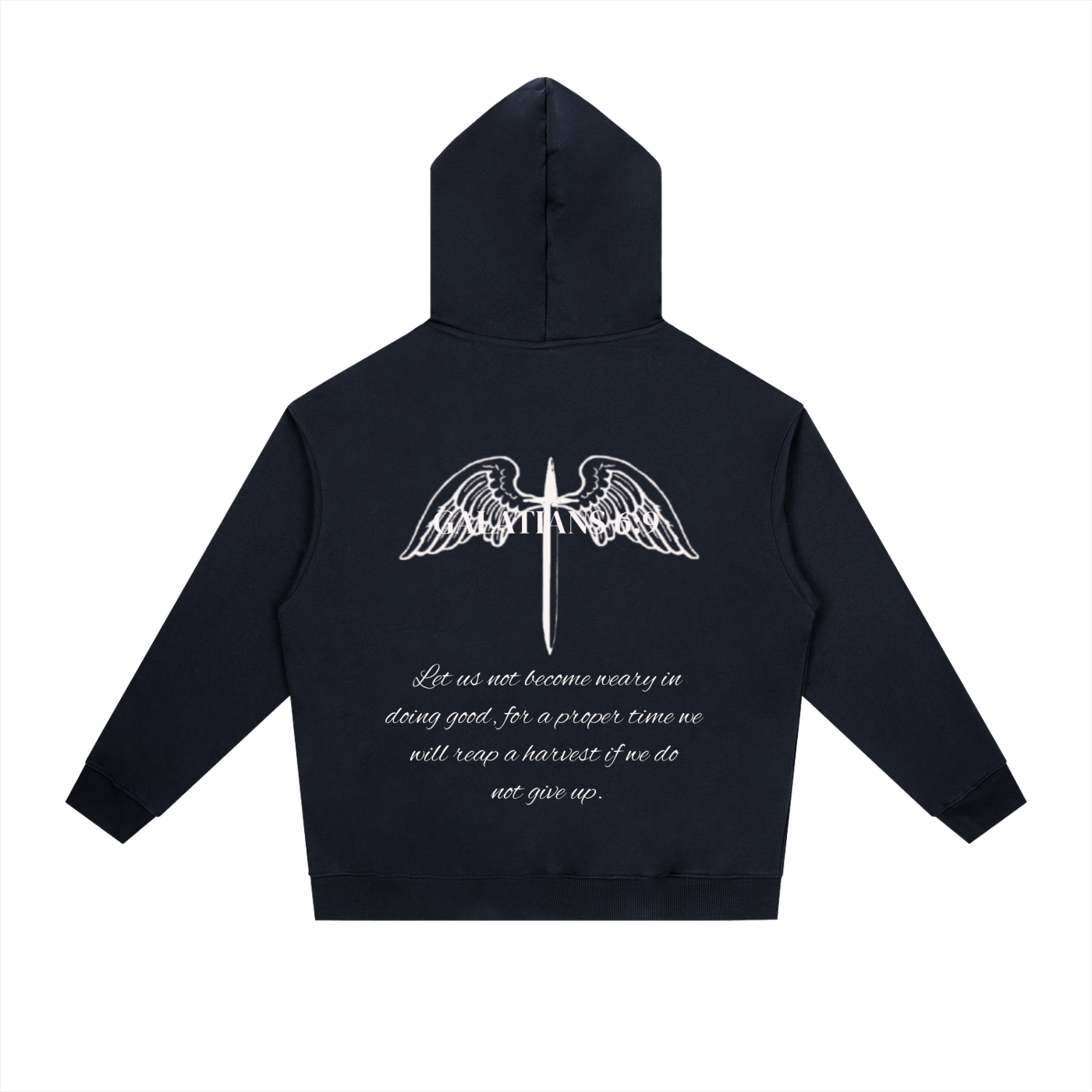 GALATIANS 6:9 COTTON HOODIE (DARK)