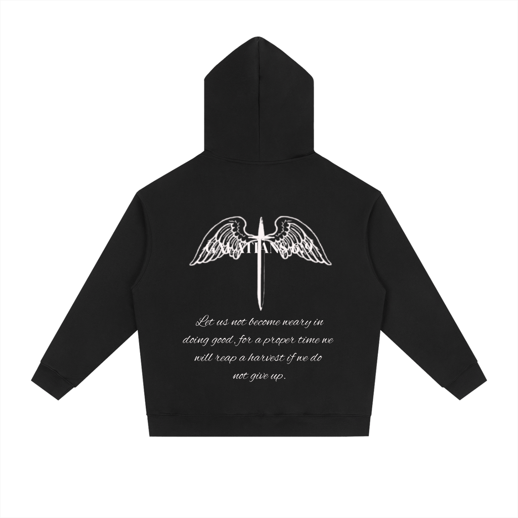 GALATIANS 6:9 COTTON HOODIE (DARK)