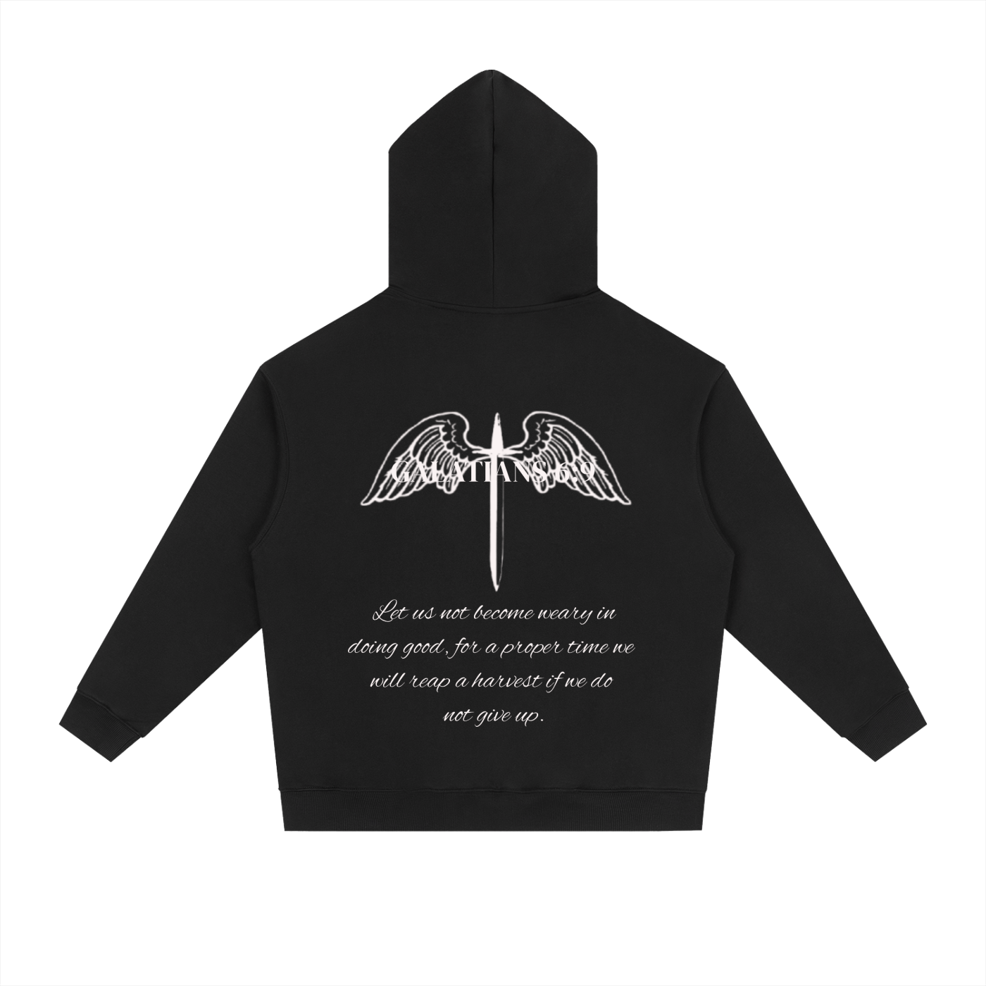 GALATIANS 6:9 COTTON HOODIE (DARK)